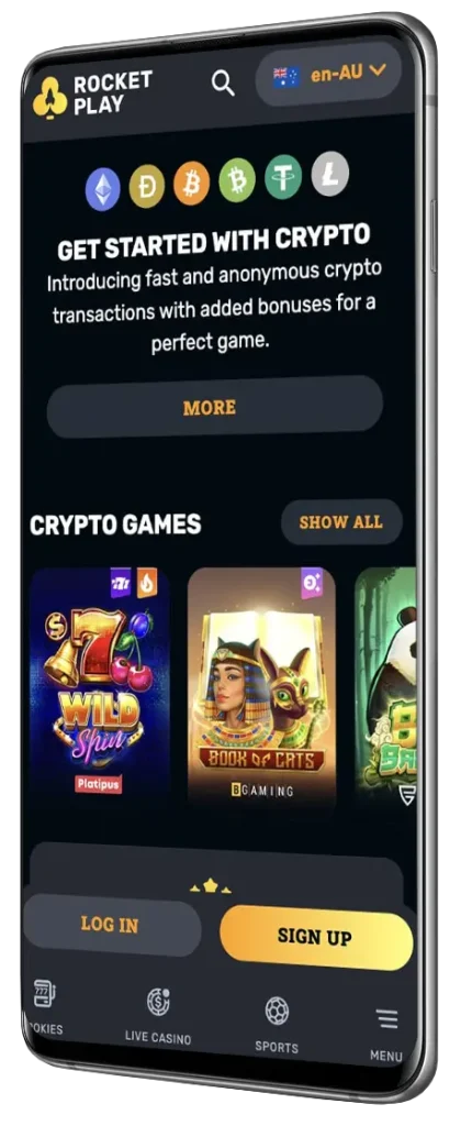 Mobile app for Android at RocketPlay Casino