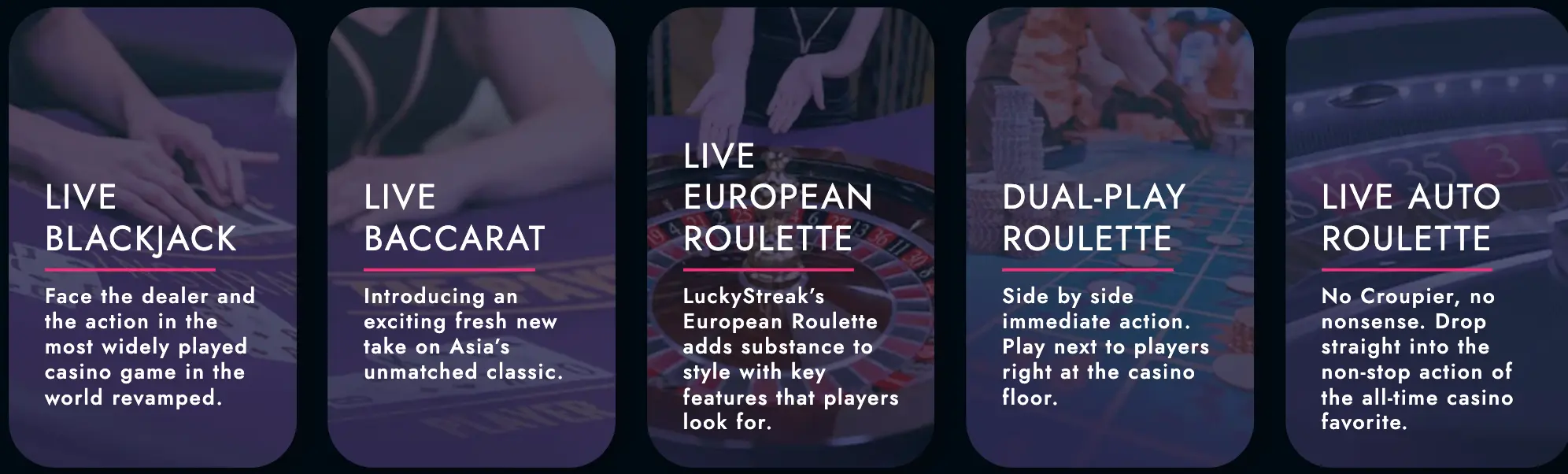 List of LuckyStreak Games